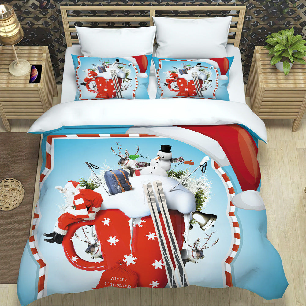 Christmas Bedding 3pcs Set for Double Bed-Style 2