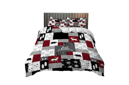 3Pcs Bedding Set Christmas Duvet Quilt Cover Pillowcases For Festive Bedroom Decor-Style 2
