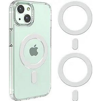 2Pcs Magnetic Wireless Charger Universal Metal Rings Sticker for Magsafe Accessories C -White