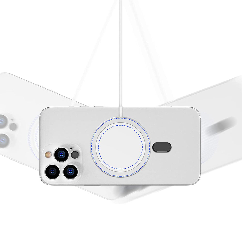 2Pcs Magnetic Wireless Charger Universal Metal Rings Sticker for Magsafe Accessories C -White