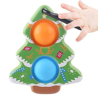 4pcs Pop Christmas Mini Bubbles Fidget Keychain Toys for Kids and Adults