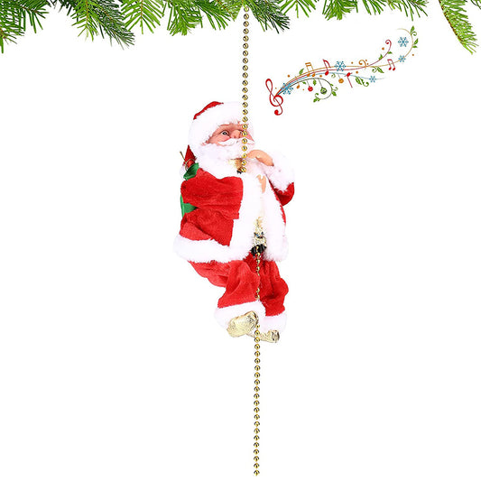 Toy Christmas Electric Climbing Santa Claus Climbing Ladder Christmas Tree Hanging Ornament Pedant Decoration-Climbing beads