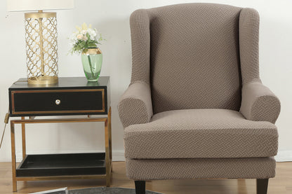 Stretch Wingback Chair Cover Wingback Armchair Slipcovers Furniture Protector-Camel