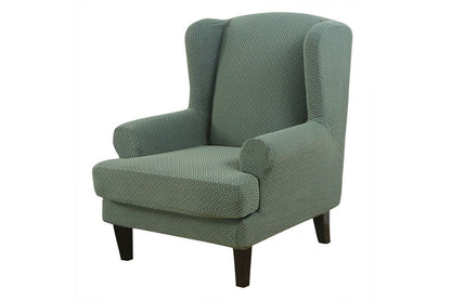 Stretch Wingback Chair Cover Wingback Armchair Slipcovers Furniture Protector-Blue