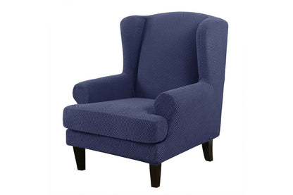 Stretch Wingback Chair Cover Wingback Armchair Slipcovers Furniture Protector-Navy