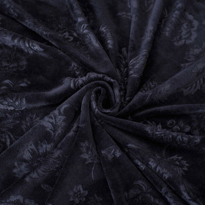 Sofa Cover Vintage Embossed Flower Sofa Cover Stretch Chair Couch Slipcovers - Black/One-Seater