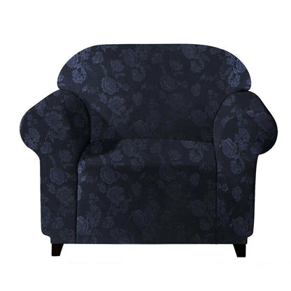 Sofa Cover Vintage Embossed Flower Sofa Cover Stretch Chair Couch Slipcovers - Black/One-Seater