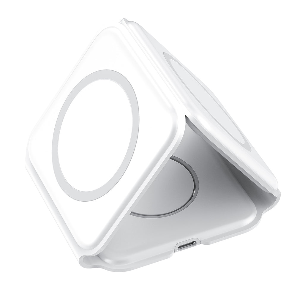 Wireless Charger 3 in 1 Foldable Magnetic Fast Wireless Charging Pad -White