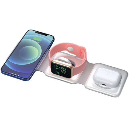 Wireless Charger 3 in 1 Foldable Magnetic Fast Wireless Charging Pad -White