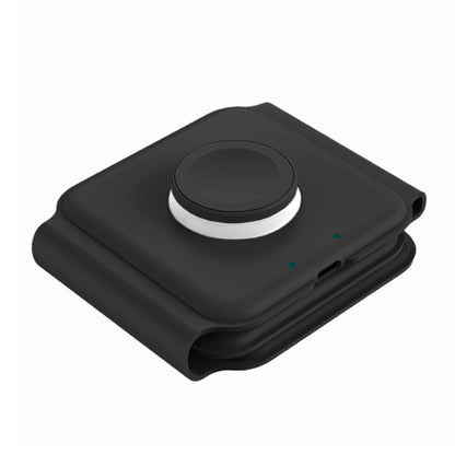 Foldable Magnetic Wireless Charger 3 in 1 Charging Station with Night Light for iPhone Apple Watch Airpods -Black