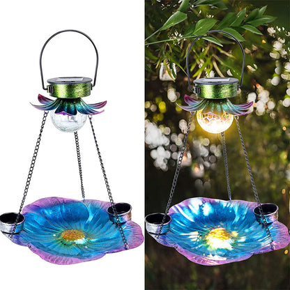 Solar Hanging Bird Feeder Hummingbird Feeder with Led Light