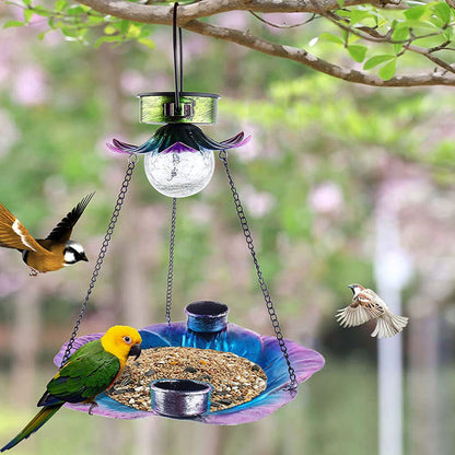 Solar Hanging Bird Feeder Hummingbird Feeder with Led Light