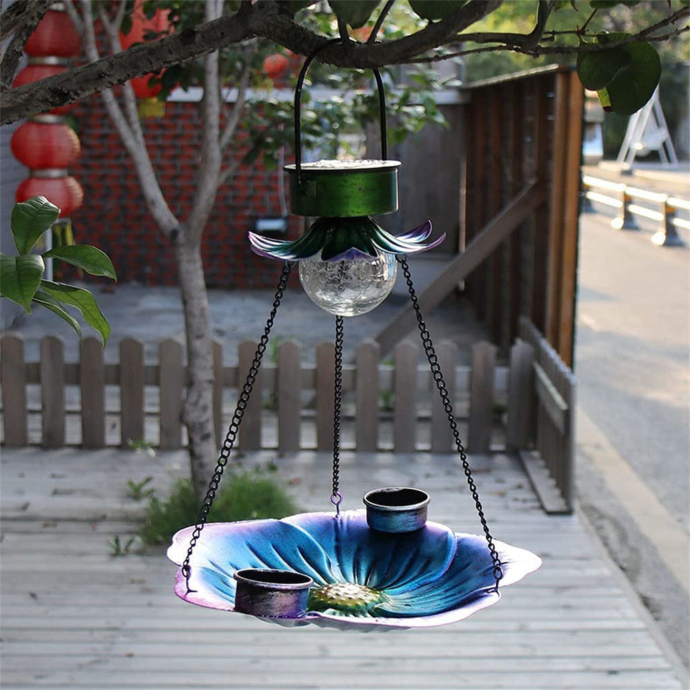 Solar Hanging Bird Feeder Hummingbird Feeder with Led Light