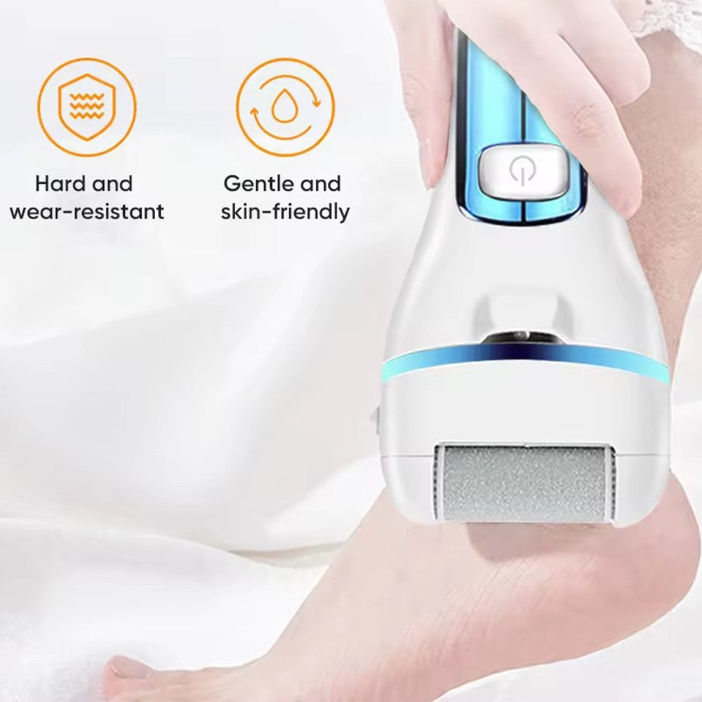 Electric Foot File Callus Remover with 10-Piece Pedicure Tool Set - White