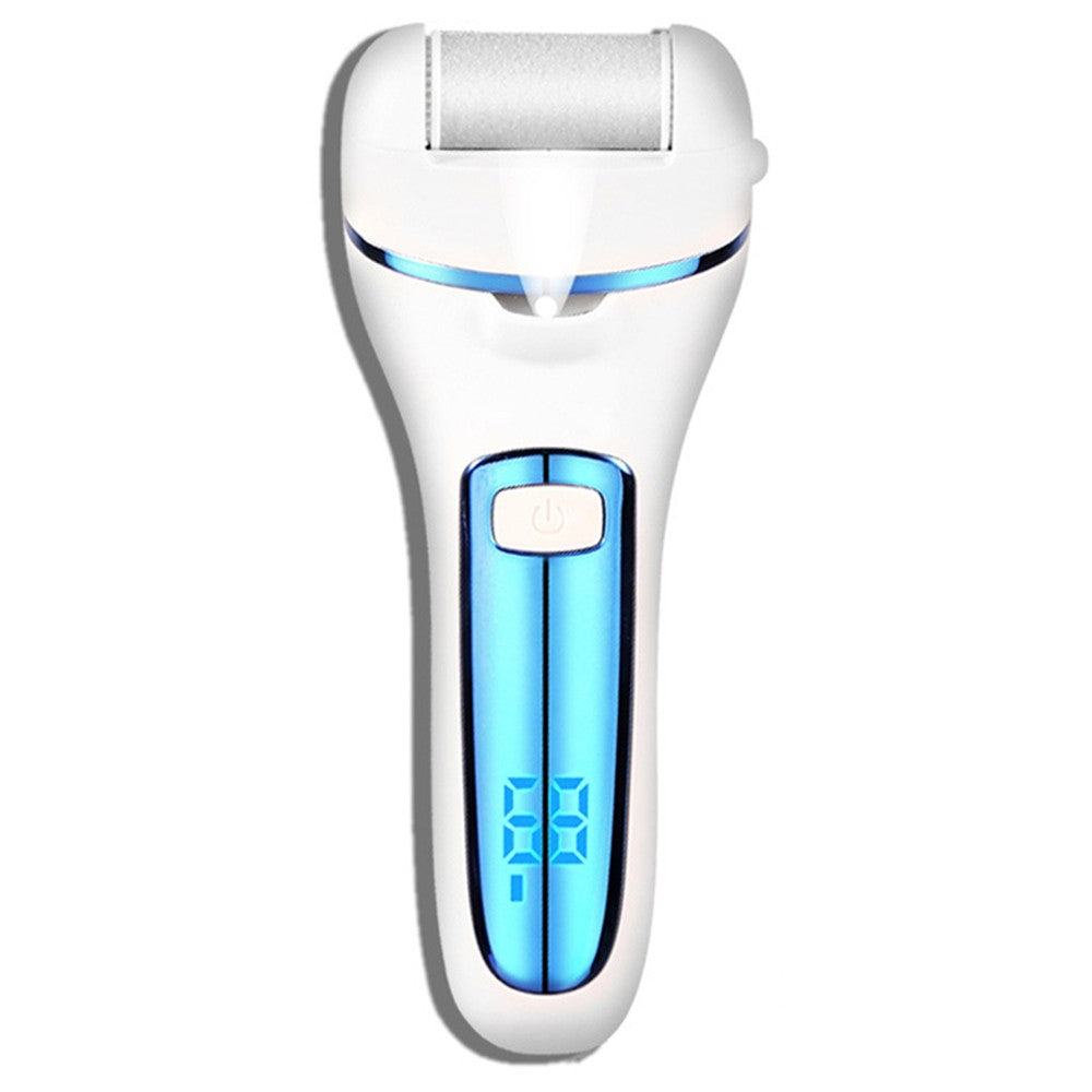 Electric Foot File Callus Remover with 10-Piece Pedicure Tool Set - White