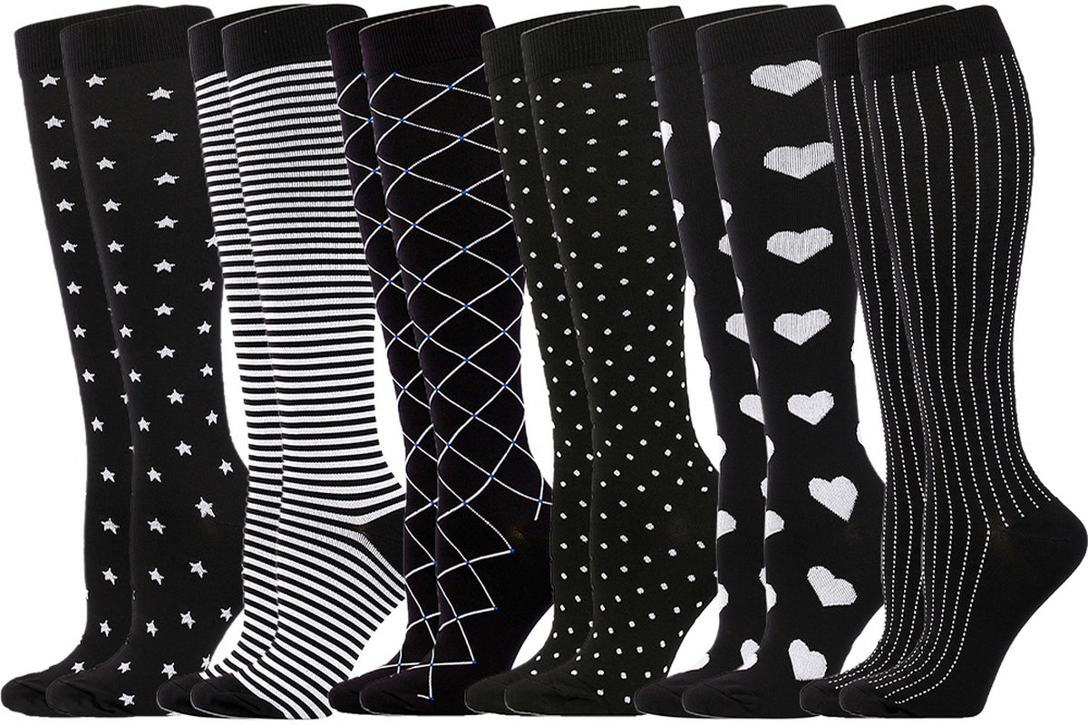 6 Pairs Compression Socks for Women Men For Athletic Running Cycling