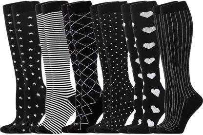 6 Pairs Compression Socks for Women Men For Athletic Running Cycling