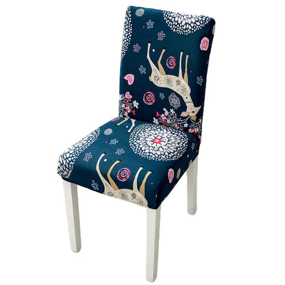 Chair Cover 2-Piece Dining Chair Cover Spandex Slip Cover Stretch Wedding Banquet Party - Deer