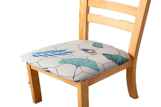 Dining Chair Cover Stretch Cushion Slipcover Seat Cover Washable Protector Removable Washable Chair Seat Cover-Apricot leaves