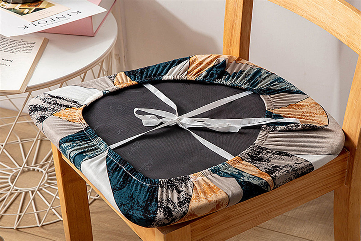 Dining Chair Cover Stretch Cushion Slipcover Seat Cover Washable Protector Removable Washable Chair Seat Cover-Color puzzle