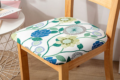 Dining Chair Cover Stretch Cushion Slipcover Seat Cover Washable Protector Removable Washable Chair Seat Cover-Pastoral green