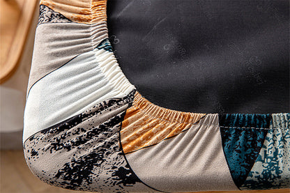 Dining Chair Cover Stretch Cushion Slipcover Seat Cover Washable Protector Removable Washable Chair Seat Cover-Color puzzle