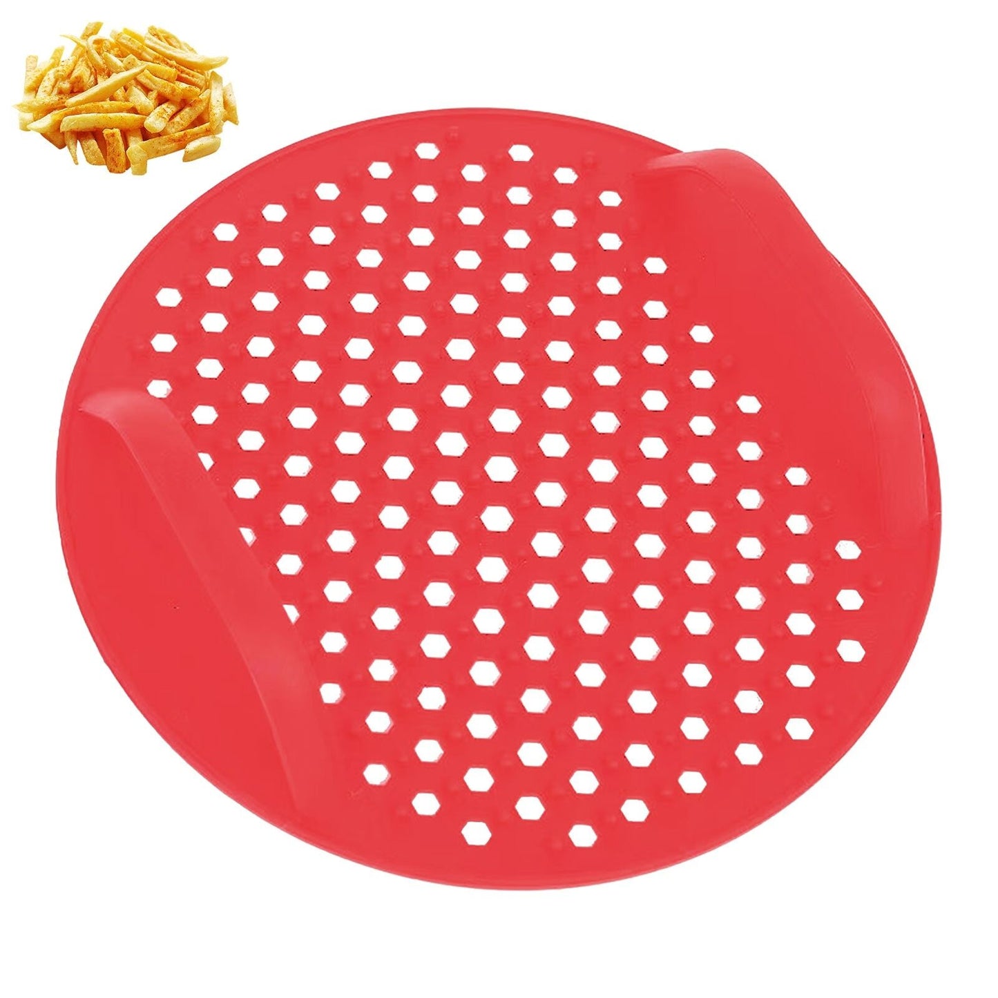 Air Fryer Silicone Liners Pots For Baking Roasting Microwave Non-stick Reusable Pot Mat-Red