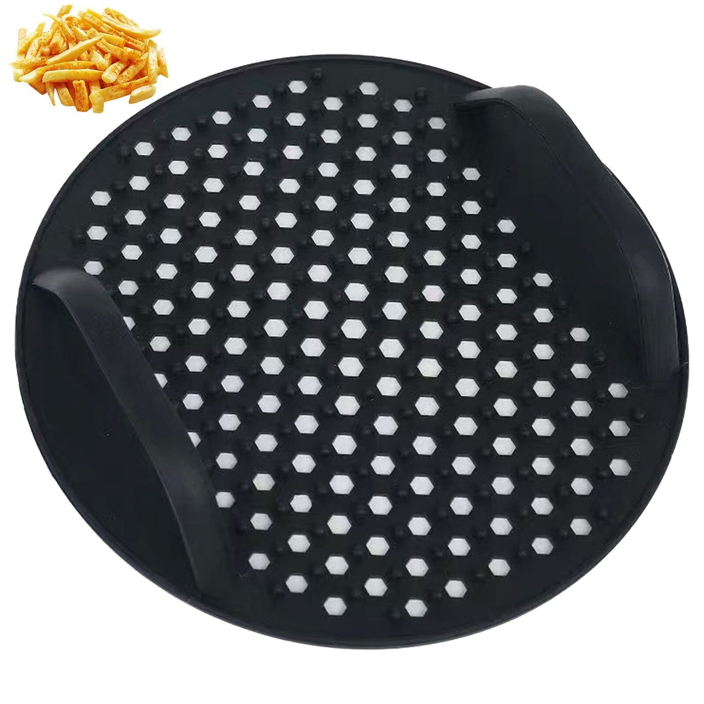 Air Fryer Silicone Liners Pots For Baking Roasting Microwave Non-stick Reusable Pot Mat-Black