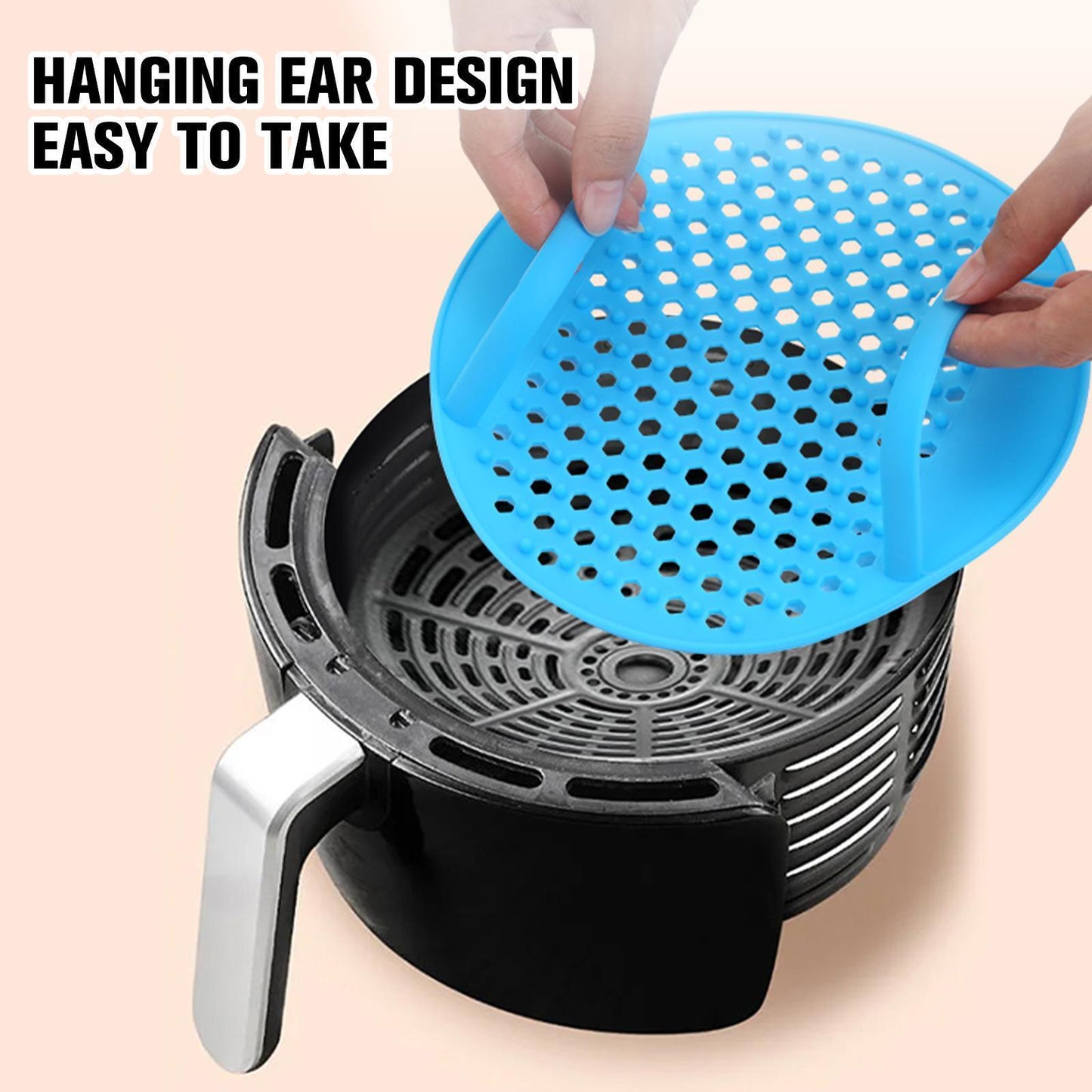 Air Fryer Silicone Liners Pots For Baking Roasting Microwave Non-stick Reusable Pot Mat-Blue