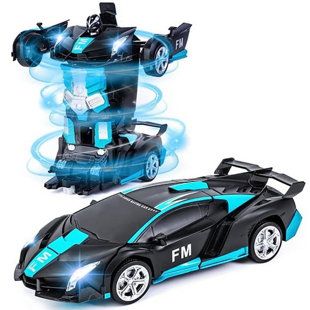 Toy Transforming Racing Car Toys Auto Demo 360 Rotation Drifting - Blue