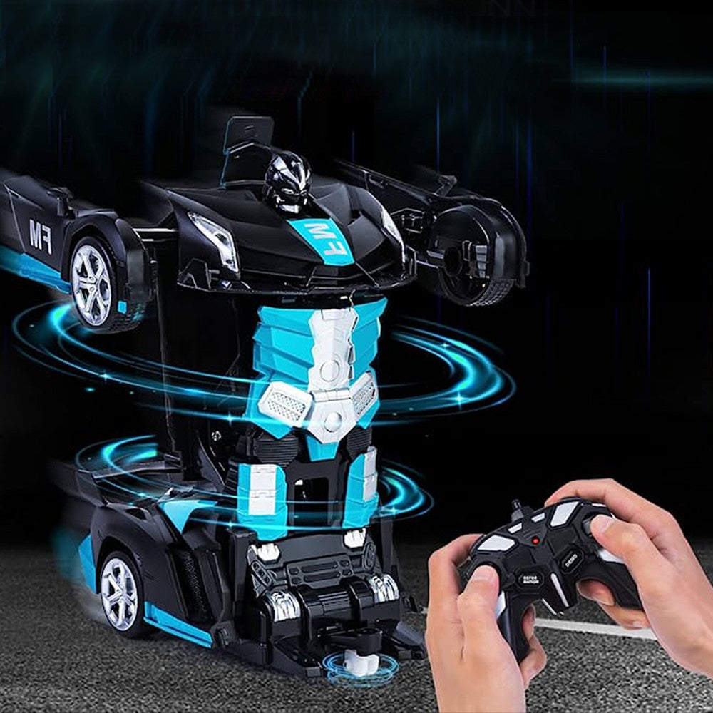 Toy Transforming Racing Car Toys Auto Demo 360 Rotation Drifting - Blue
