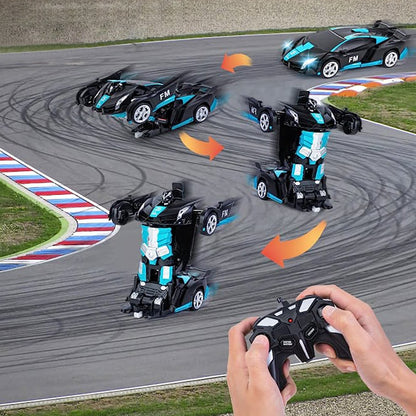 Toy Transforming Racing Car Toys Auto Demo 360 Rotation Drifting - Blue