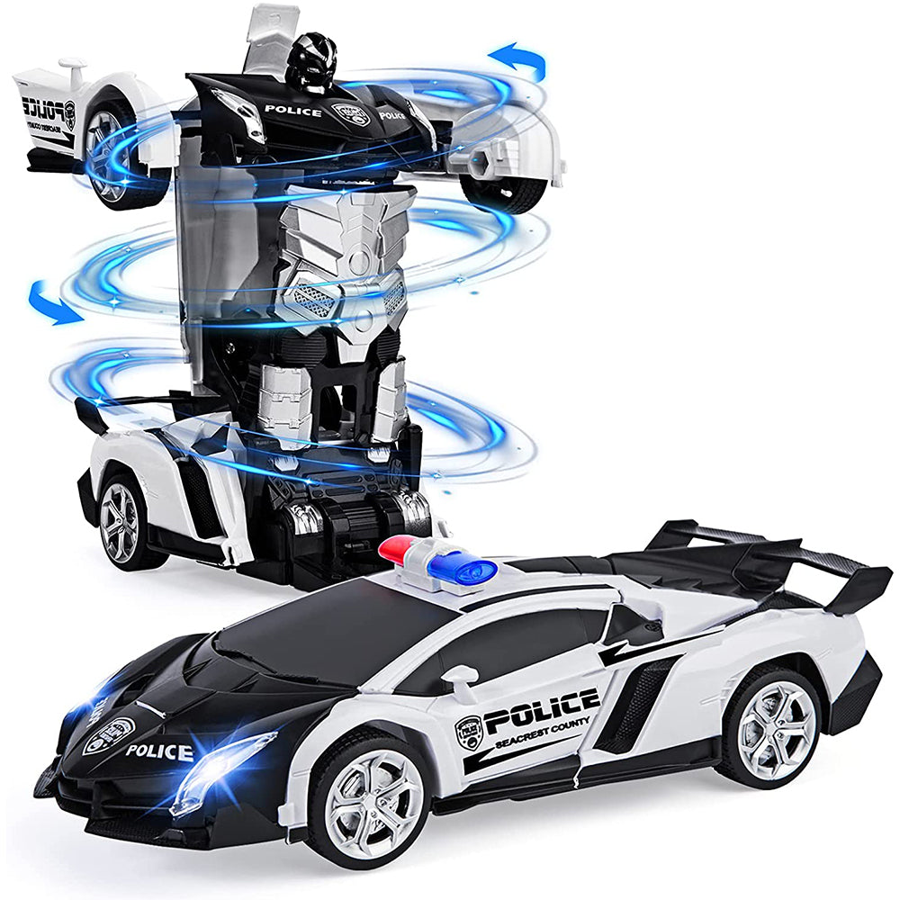 Toy Transforming Racing Car Toys Auto Demo 360 Rotation Drifting - White