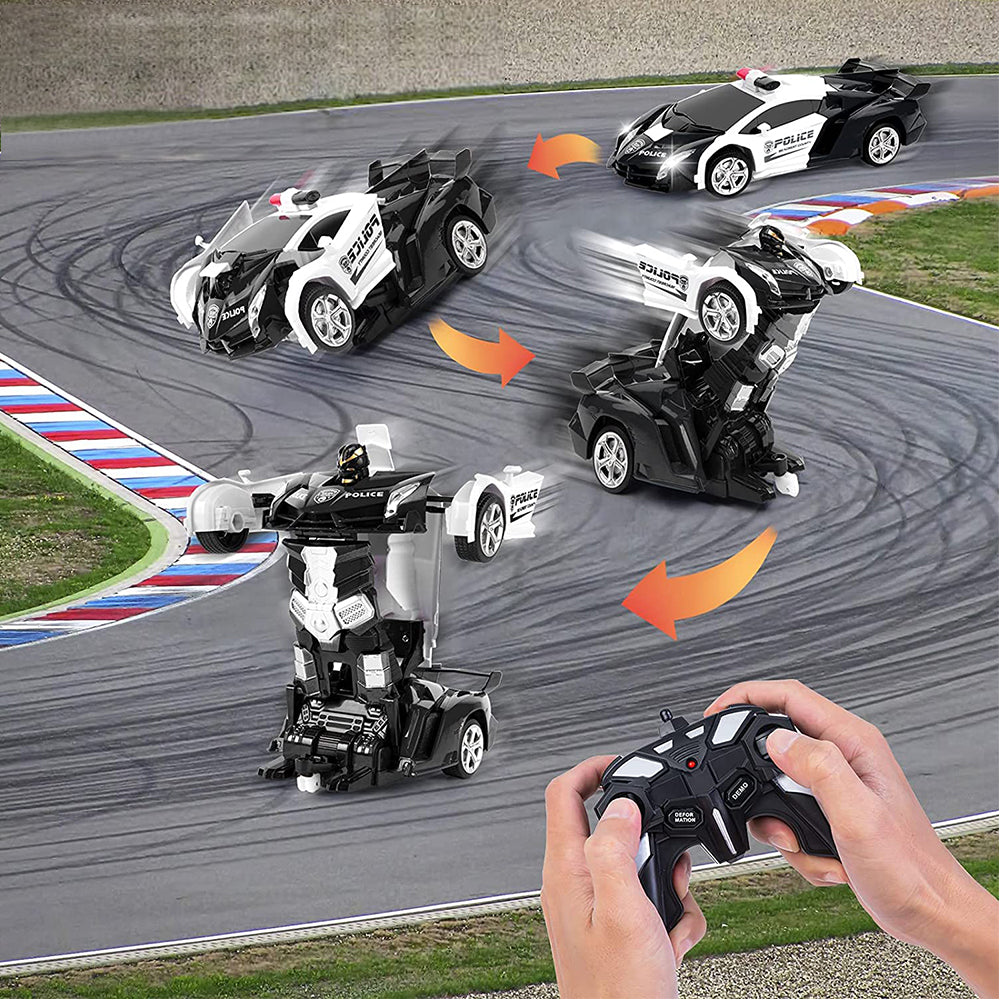 Toy Transforming Racing Car Toys Auto Demo 360 Rotation Drifting - White