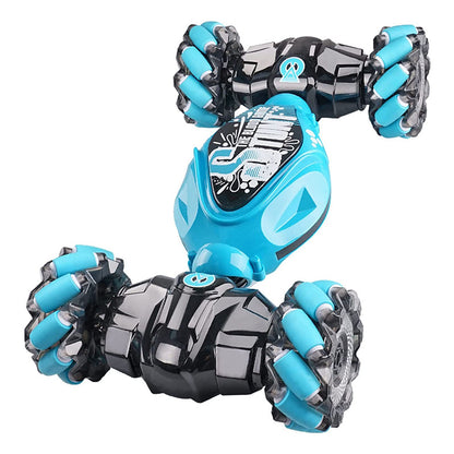 Toy Remote Hand Control Watch Gesture Sensor Twist Car Toy USB Charging Car Toy - Blue