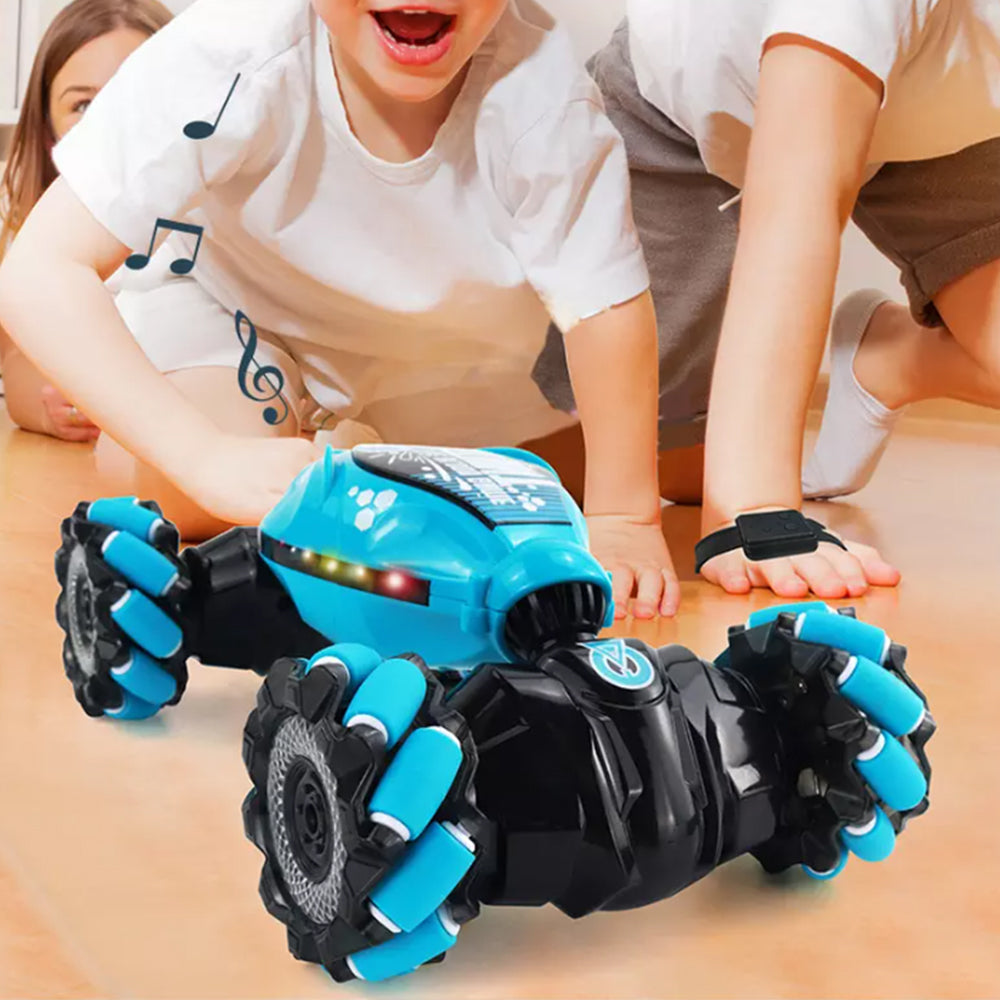 Toy Remote Hand Control Watch Gesture Sensor Twist Car Toy USB Charging Car Toy - Blue