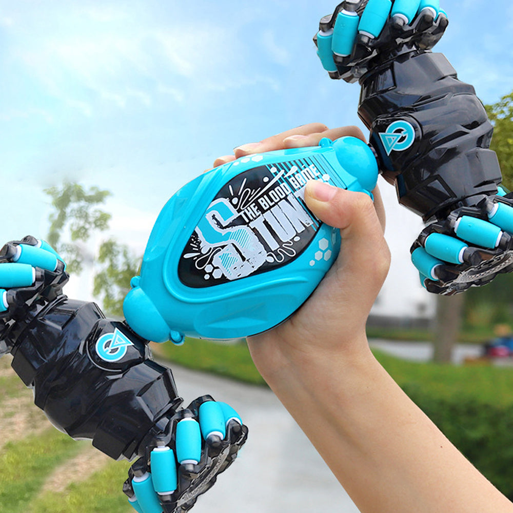 Toy Remote Hand Control Watch Gesture Sensor Twist Car Toy USB Charging Car Toy - Blue