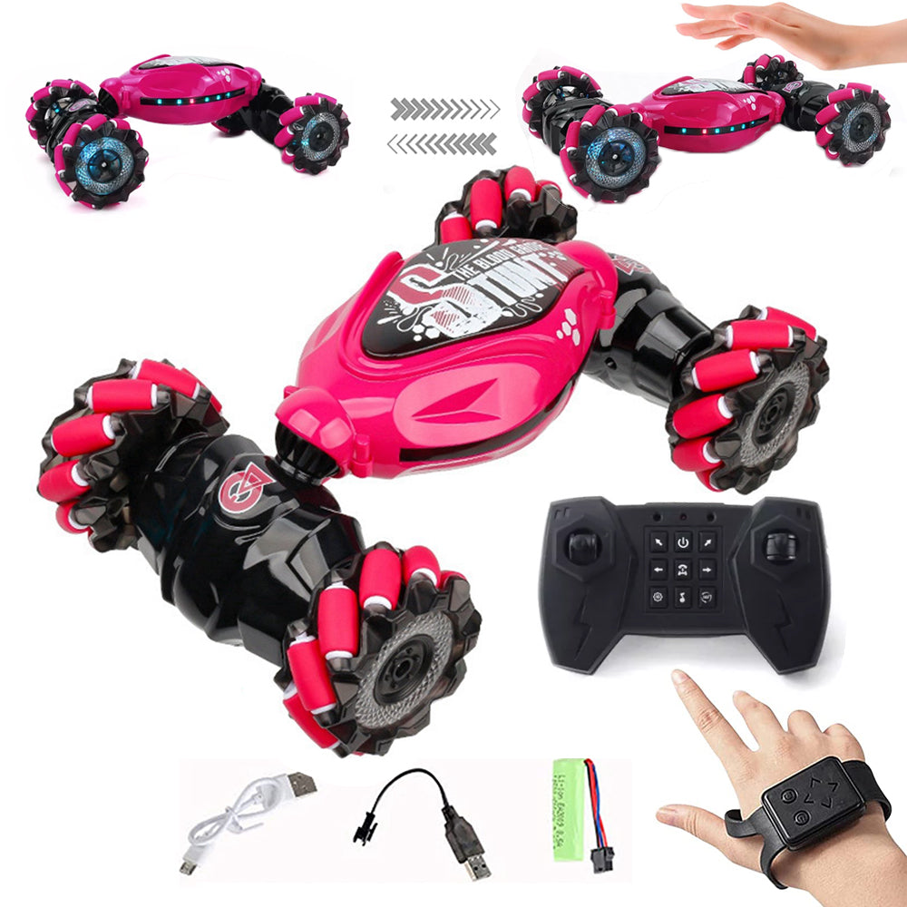 Toy Remote Hand Control Watch Gesture Sensor Twist Car Toy USB Charging Car Toy - Red