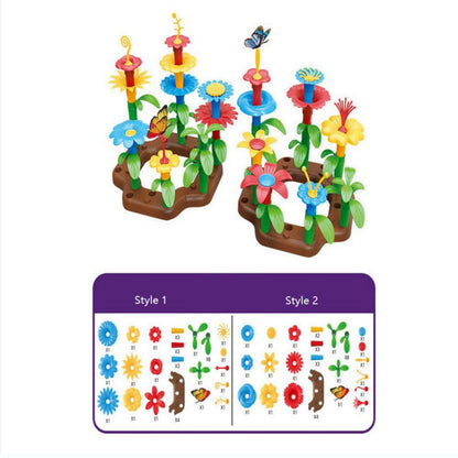 Toy 38-Piece Set Kids Flower Garden Building Toys Gardening Pretend Gift