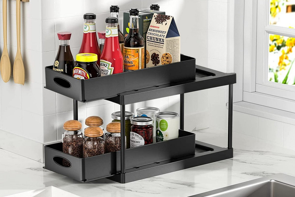 2 Tier Double Sliding Under Sink Organizers and Storage