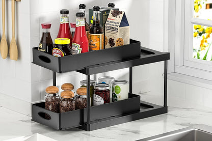 2 Tier Double Sliding Under Sink Organizers and Storage