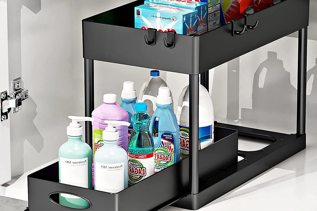 2 Tier Sliding Under Sink Organizers and Storage