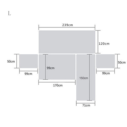 Sofa Cover Waterproof Reversible L Shaped Sofa Cover Sectional Couch Chaise Lounge Covers for Kids Pets-Blue gray