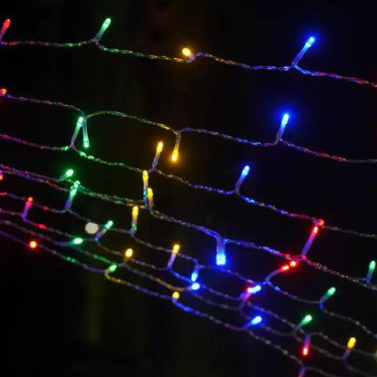 Christmas Decorations Waterfall Lights 350 LED Solar Waterfall String Light Fairy Xmas Tree Hanging Decor Outdoor -Multicolour