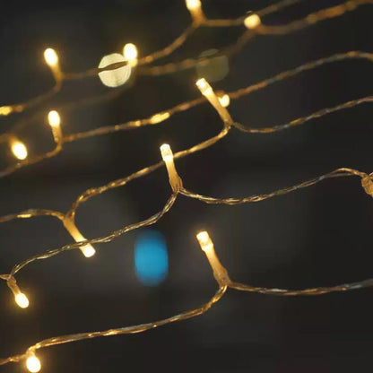 Christmas Decorations Waterfall Lights 350 LED Solar Waterfall String Light Fairy Xmas Tree Hanging Decor Outdoor -Warm White