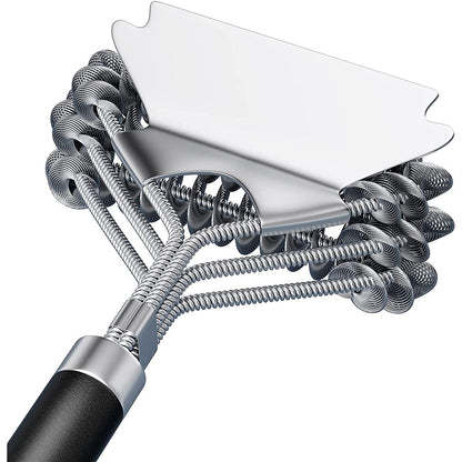 BBQ Grill Brush Scraper Barbecue Cleaning Scrubber Tool Stainless Steel Cleaner
