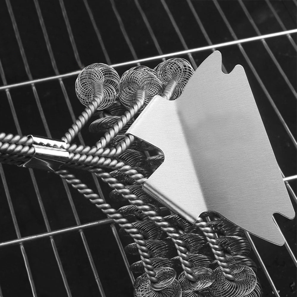 BBQ Grill Brush Scraper Barbecue Cleaning Scrubber Tool Stainless Steel Cleaner