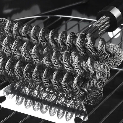 BBQ Grill Brush Scraper Barbecue Cleaning Scrubber Tool Stainless Steel Cleaner