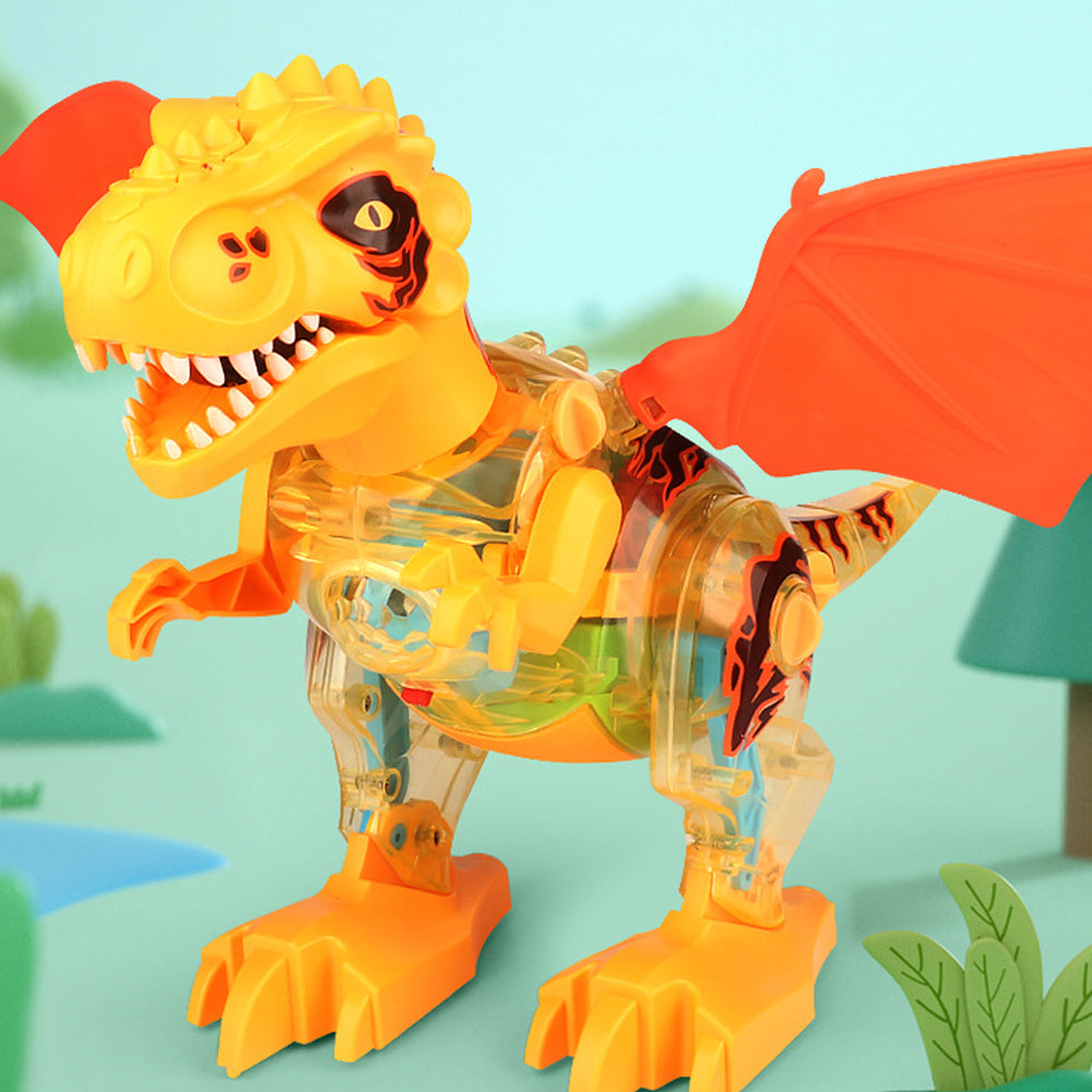 Toy Dinosaur Toys for Kids Electronic Walking Dinosaur with Spray and Lighting - Yellow