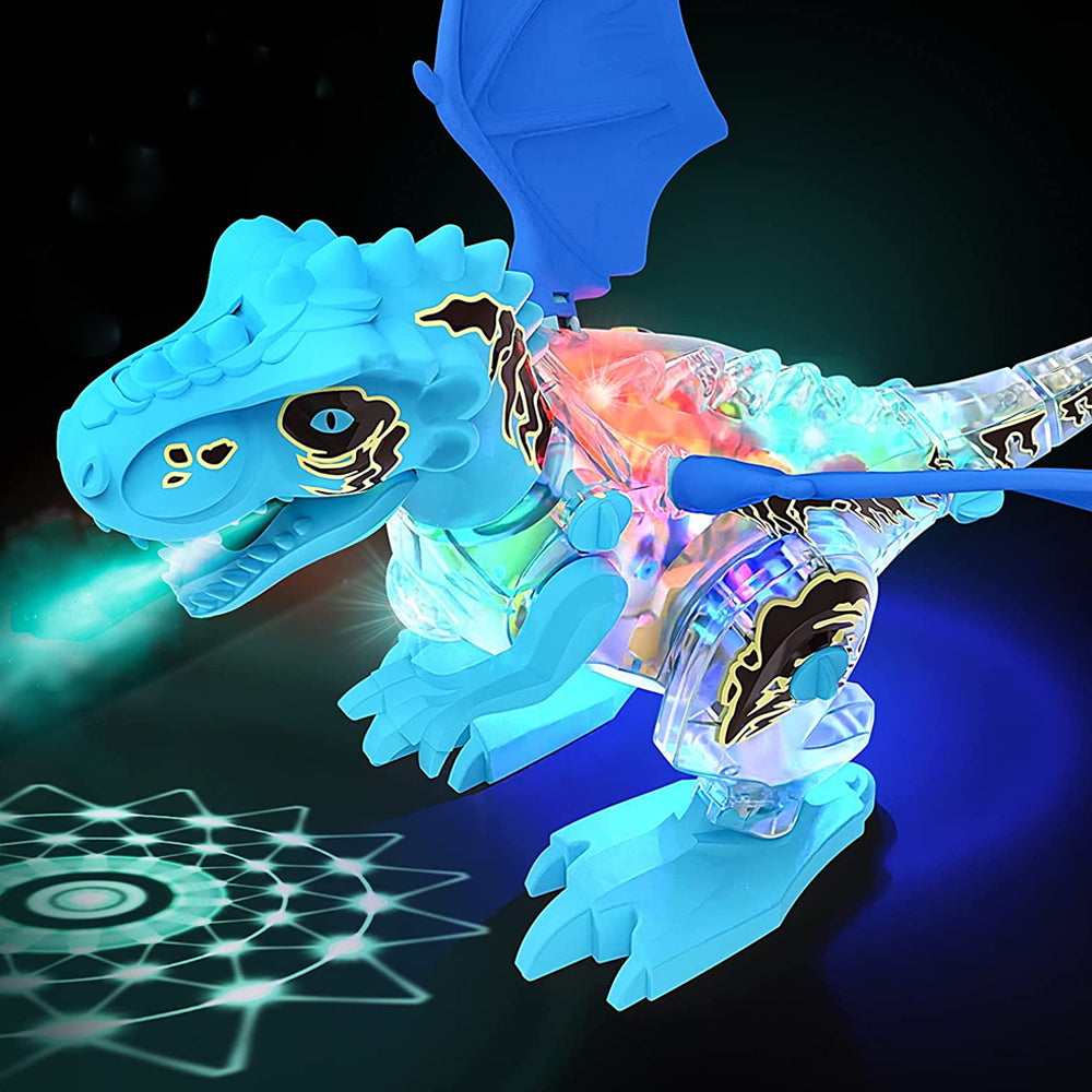 Toy Dinosaur Toys Electronic Walking Dinosaur with Spray and Lighting - Blue